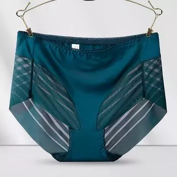 Женские кружевные трусики средней и высокой талии, сексуальные трусики без следов L красный