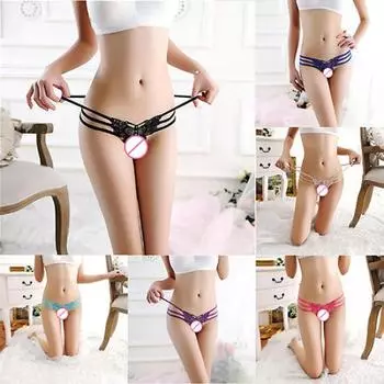 Женские кружевные трусы-бабочки с ремешками и вырезами, трусики-стринги, нижнее белье