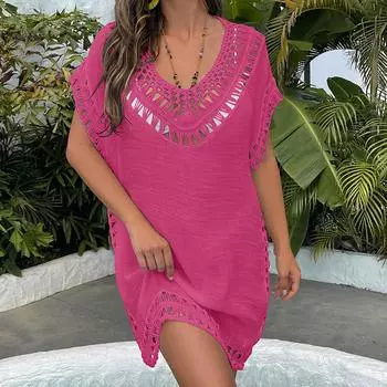 Женские купальники, накидки, вязаные крючком шифоновые пляжные накидки, купальные костюмы, бикини, накидки, платья One Size