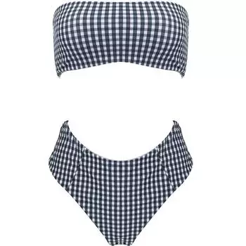 Женские купальники с мягкой подкладкой и принтом пуш-ап, состоящие из 2 предметов, бикини, пляжная одежда M