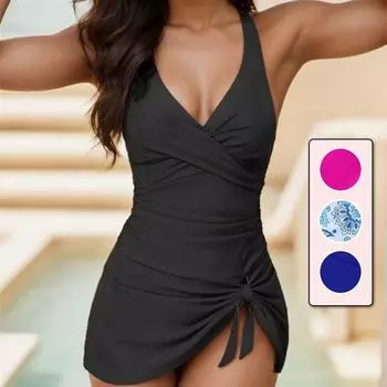 Женские купальники, сексуальные, однотонные, с перекрещивающимися бретелями сзади, цельные купальники, комплект бикини, пляжная одежда, купальные костюмы S чёрный