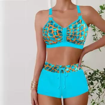 Женские купальники танкини, комплект из 2 предметов, сапфировый купальный костюм для отдыха S розовый