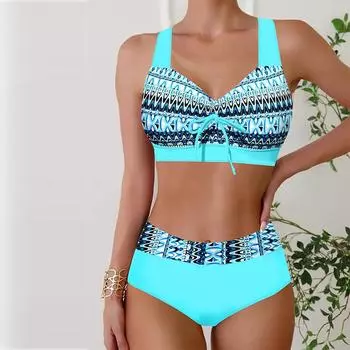 Женские купальники танкини, комплект из 2 предметов, купальник с волнистой водой для отдыха, купальный костюм с подвесным вырезом S чёрный