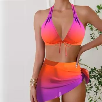 Женские купальники танкини, купальник из 2 предметов, разноцветные купальные костюмы для отдыха, бретельки для красивой спины S ярко-розовый