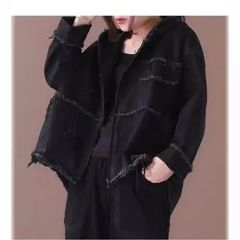 Женские куртки больших размеров, женские однотонные пальто, повседневные осенние свободные джинсовые хлопковые пуговицы, короткая куртка оверсайз one size белый