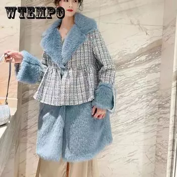 Женские куртки большого размера с длинным рукавом и v-образным вырезом из мехового воротника, женское свободное теплое пальто с блестками, зимнее толстое меховое пальто XL розовый