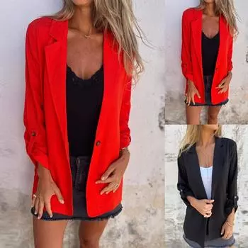 Женские куртки на пуговицах осень повседневная ветровка пальто куртка верхняя одежда с карманами L чёрный