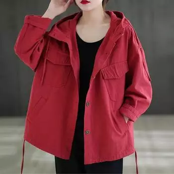 Женские куртки с капюшоном, большие размеры, женское сплошное пальто большого размера XXXL чёрный