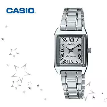 Женские квадратные металлические часы Casio