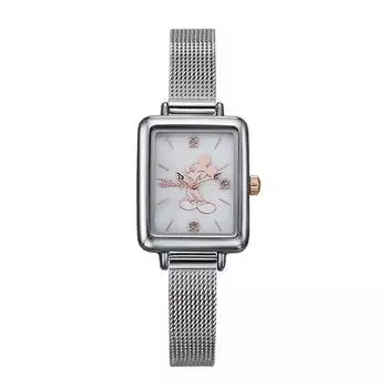 Женские квадратные металлические часы с Микки Маусом Disney D11019MWH, популярные корейские часы