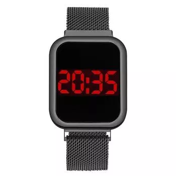 Женские квадратные многофункциональные электронные часы, кварцевые часы, студенческие, для занятий спортом на открытом воздухе, с сенсорным экраном, с красной подсветкой