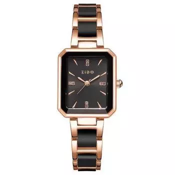 Женские квадратные модные металлические водонепроницаемые роскошные наручные часы, популярные корейские часы