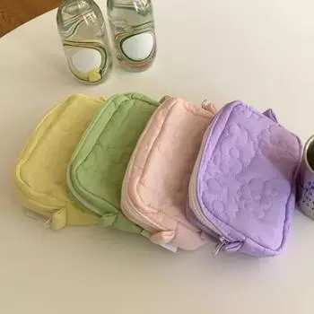 Женские квадратные мягкие косметички ярких цветов, туалетные принадлежности, губная помада, органайзер для макияжа, сумки для хранения, дорожные портативные сумки для стирки 10x15x5cM фиолетовый