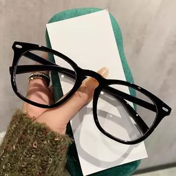 Женские квадратные очки в студенческом стиле с защитой от синего света, сверхлегкие, роскошные, ретро, для защиты глаз, оптические очки чёрный