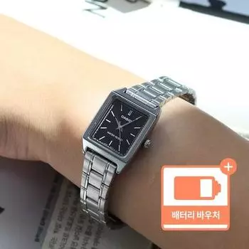 Женские квадратные прямоугольные винтажные повседневные простые часы Casio с металлическим кожаным ремешком