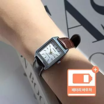 Женские квадратные прямоугольные винтажные повседневные простые часы Casio с металлическим кожаным ремешком