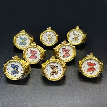 Женские кварцевые аналоговые часы с кольцом на палец для бабочки, эластичный подарок для Creati белый