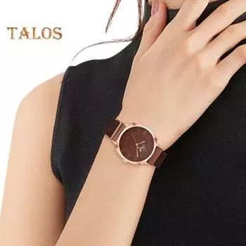 Женские кварцевые часы, круглый циферблат, магнитный ремешок, сплав, проверка времени, высокая точность, женские повседневные наручные часы, часы для свиданий