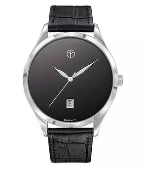 Женские кварцевые часы Mathey-Tissot Urban с кожаным ремешком и черным циферблатом D411NM чёрный