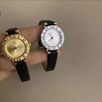 Женские кварцевые часы, роскошные часы с римскими цифрами и гравировкой, серебристый, золотой, черный циферблат, коричневый кожаный Orologio, новые женские наручные часы Reloj