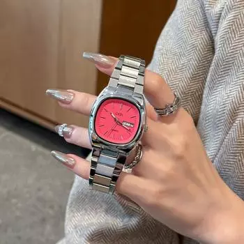 Женские кварцевые часы, роскошные классические часы, римские цифры, календарь, циферблат, серебристый, из нержавеющей стали, Orologio Reloj, женские наручные часы