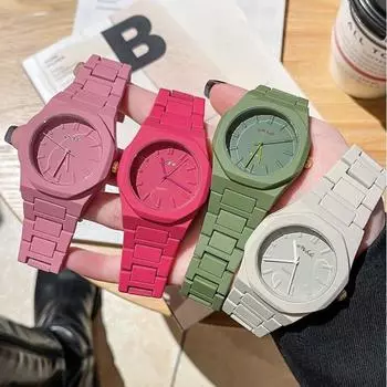 Женские кварцевые часы Роскошные красочные зеленые часы Элегантные фиолетовые розовые часы Классические новые модные женские наручные часы Reloj