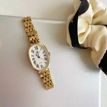 Женские кварцевые часы, роскошные овальные часы в форме тонна, винтажные римские цифры, золото, серебро, сталь, Orologio Reloj, женские наручные часы