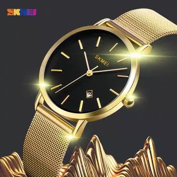 Женские кварцевые часы, роскошные водонепроницаемые повседневные простые наручные часы из нержавеющей стали, женские часы