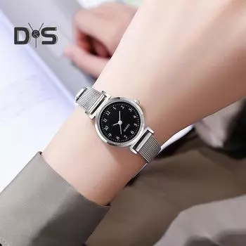 Женские кварцевые часы с круглым циферблатом из сплава, ремешок без задержки, высокая точность, наручные часы, женские деловые часы для поездок на работу белый