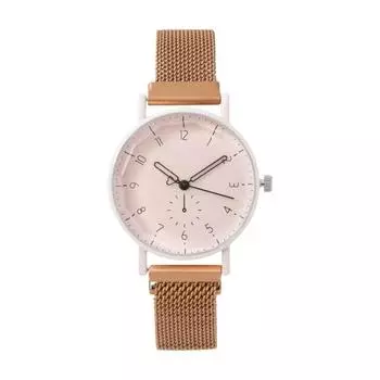 Женские кварцевые часы с круглым циферблатом, магнитным ремешком, простой стиль, сплав, проверка времени, высокая точность, женские повседневные наручные часы, часы для свиданий