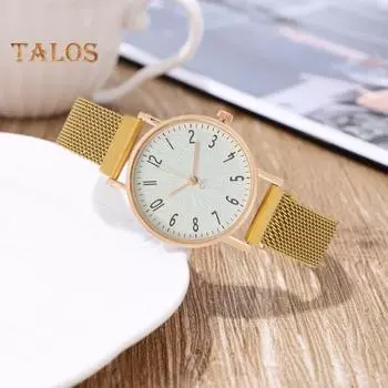 Женские кварцевые часы с круглым циферблатом, магнитным ремешком, без задержки, простой стиль, высокая точность, наручные часы для ежедневных поездок, часы для свиданий розового золота