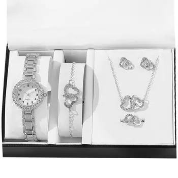 Женские кварцевые часы с квадратными бриллиантами, повседневные золотые женские часы из нержавеющей стали One Size