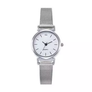 Женские кварцевые часы с маленьким циферблатом и сетчатым браслетом: Стильный и простой для студентов