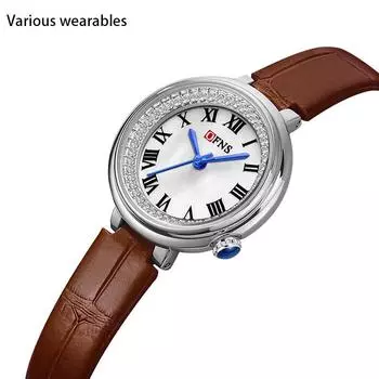 Женские кварцевые часы с простым циферблатом и бриллиантами в римской шкале, легкие роскошные женские кварцевые часы