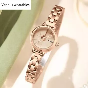 Женские кварцевые часы Simple Creative Belt Compact Hundred Mesh Belt Водонепроницаемые женские часы для студентов