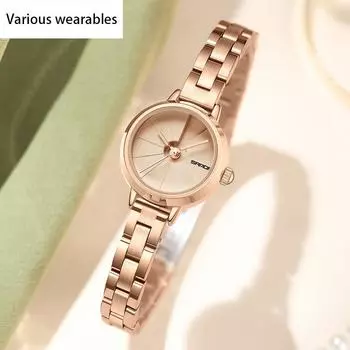 Женские кварцевые часы Simple Creative Belt Компактные и универсальные сетчатые водонепроницаемые студенческие женские часы