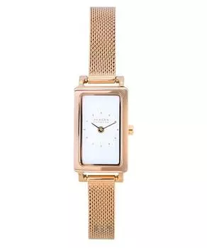 Женские кварцевые часы Skagen Hagen Micro Rose Gold с белым циферблатом и нержавеющей сталью SKW3148 белый