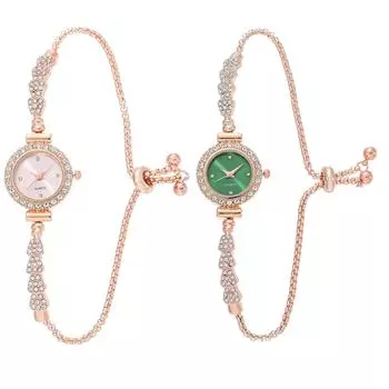 Женские кварцевые часы со стразами, браслет, женские наручные часы