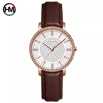 Женские кварцевые кожаные часы с бриллиантами, наручные часы со стразами, роскошные женские деловые часы Relogio Feminino