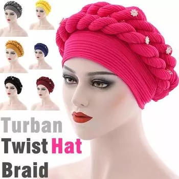 Женские льняные косы, тюрбан, эластичная мусульманская шляпа, блестящая коса, мусульманские шляпы, уже изготовленные головные повязки для африканских женщин, асо окэ, головной убор, мусульманский хиджаб XL вино красного