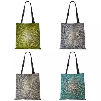 Женские льняные сумки с принтом, повседневные дорожные пляжные подарочные пакеты