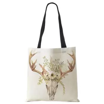 Женские льняные сумки с животным принтом, повседневные дорожные пляжные подарочные пакеты