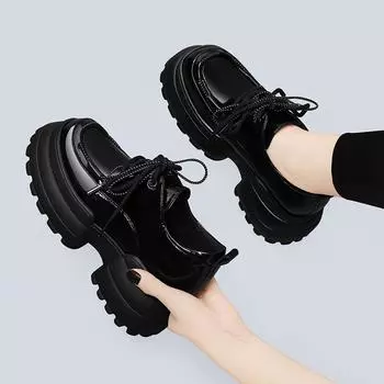 Женские лакированные мокасины на толстой подошве — британский стиль для весны и осени 2024 г. 36