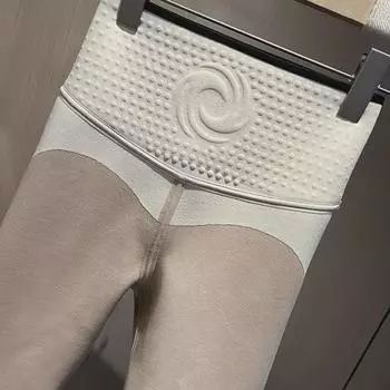 Женские латексные штаны для йоги с высокой талией и бархатной подкладкой — утягивающие и подтягивающие бедра в стиле Барби на осень/зиму M (80-100)