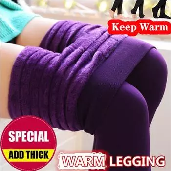 Женские леггинсы, 8 цветов, модные осенне-зимние толстые теплые эластичные флисовые брюки с начесом на подкладке, высокоэластичные колготки размера плюс one size чёрный
