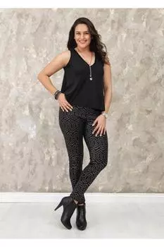 Женские леггинсы больших размеров, черные, серебристые колготки большого размера с принтом