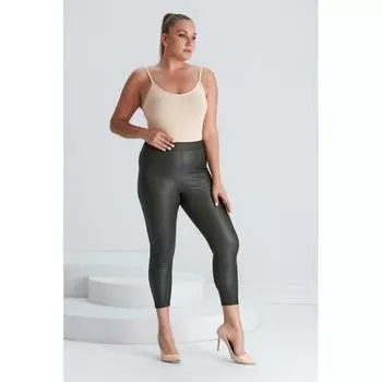 Женские леггинсы большого размера Fierte Rg1715 с эластичной резинкой на талии из искусственной кожи