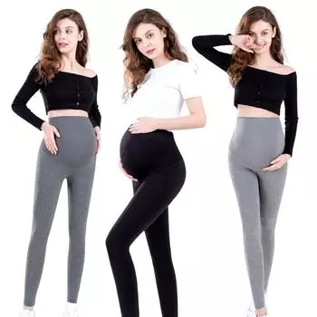 Женские леггинсы для беременных, верхняя одежда, большие размеры, хлопковые брюки для беременных, брюки с высокой талией, женские леггинсы для беременных M