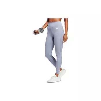 Женские леггинсы для фитнеса Adidas Essentials высокой интенсивности 7/8 со средней посадкой, серебристо-серые фиолетовые IC8301 L