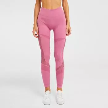 Женские леггинсы для фитнеса, бесшовные леггинсы с высокой талией, спортивная одежда, сетчатые сексуальные штаны для йоги M чёрный